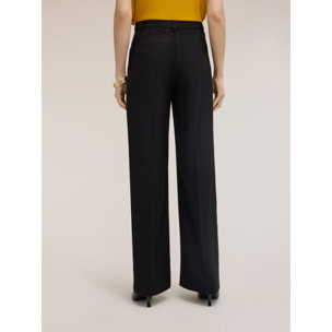 Motivi - Pantaloni palazzo in misto viscosa - Nero