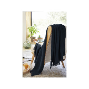 Plaid 130x160 cm en gaze de coton avec franges - GAIA