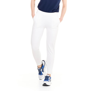 Pantalone donna dritto con piega in felpa Training