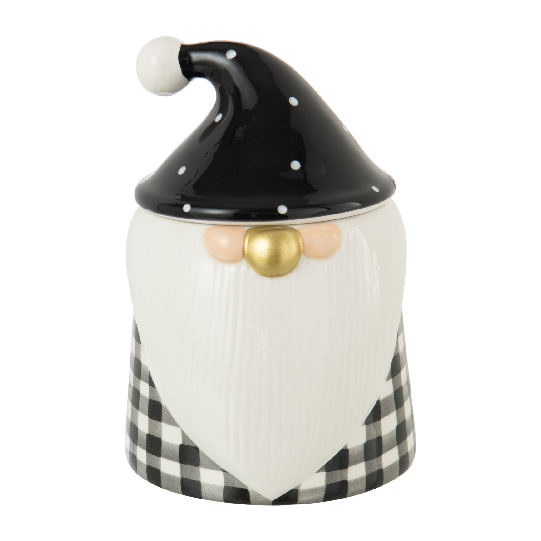 J-Line pot de conservation Père Noël Dolomie - céramique - noir/blanc