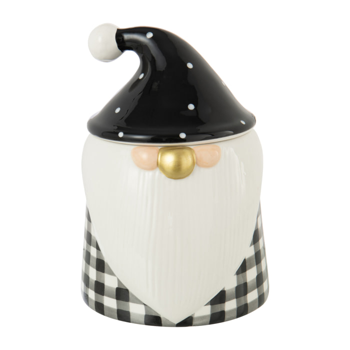 J-Line pot de conservation Père Noël Dolomie - céramique - noir/blanc