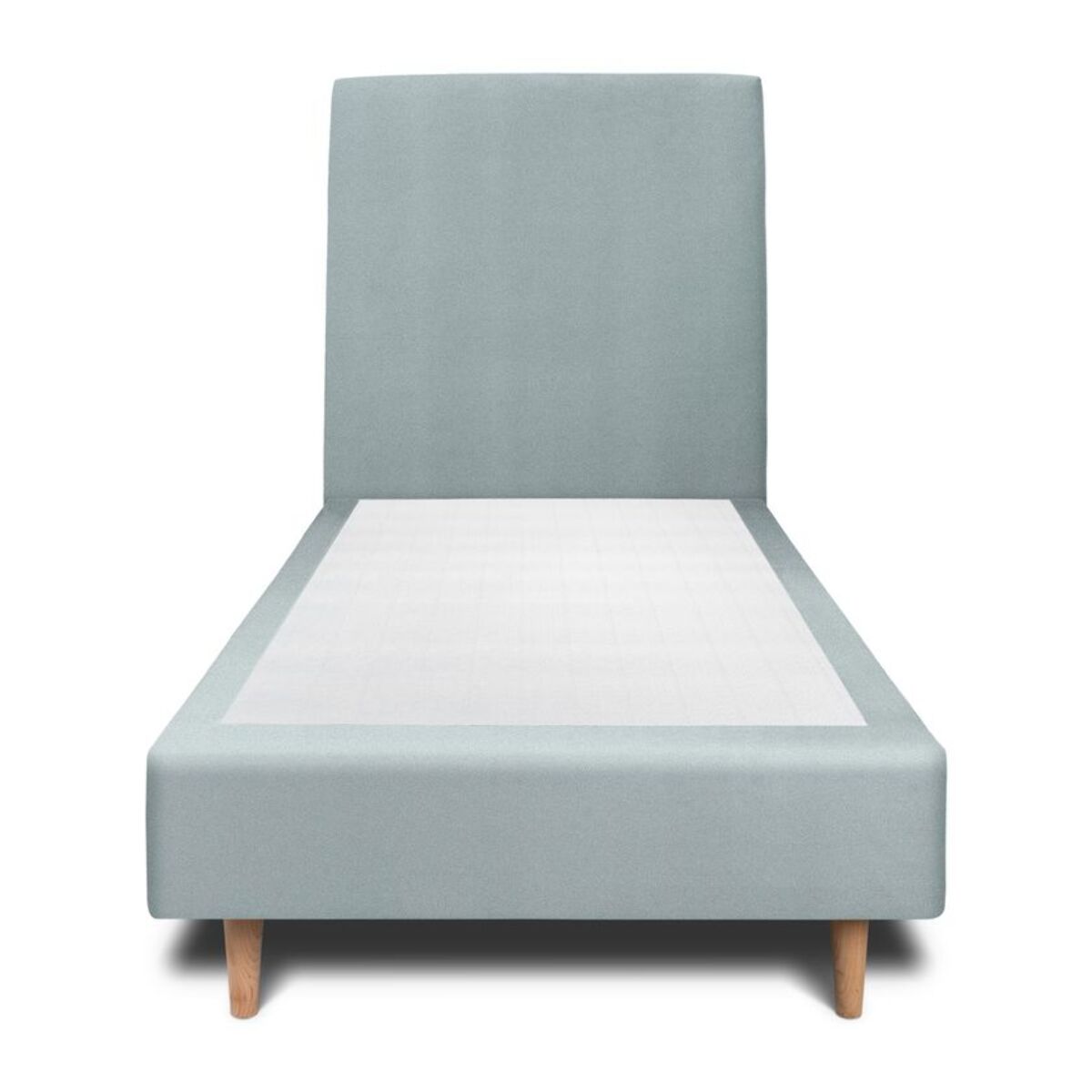 Lit avec tête de lit tapissée velours et sommier tapissier Ep20