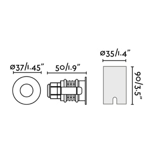 GRUND 37 Lampada incasso inox 2W