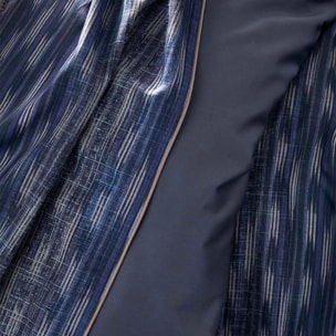 Drap plat satin de coton imprimé orange marine Mist nocturne