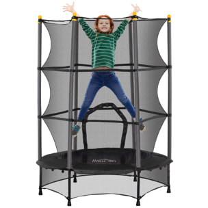 Cama Elástica Infantil Ø140x190 cm Trampolín para Niños de +3 Años con Red de Seguridad y Marco de Acero para Interior y Exterior