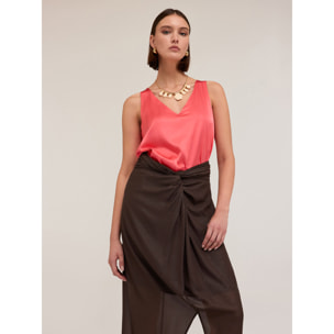 Motivi - Top de tirantes en raso - Rojo