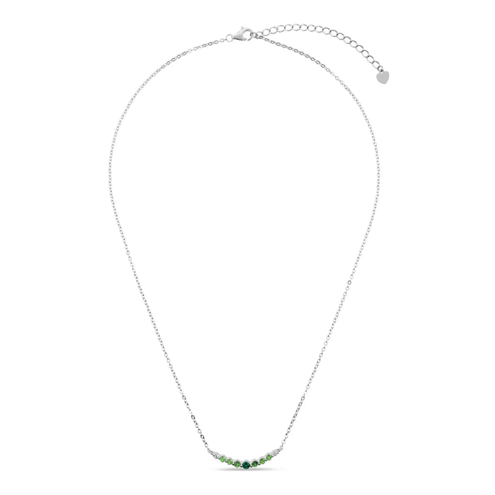 Collana Girocollo in Argento 925 con Cubic Zirconia Verdi