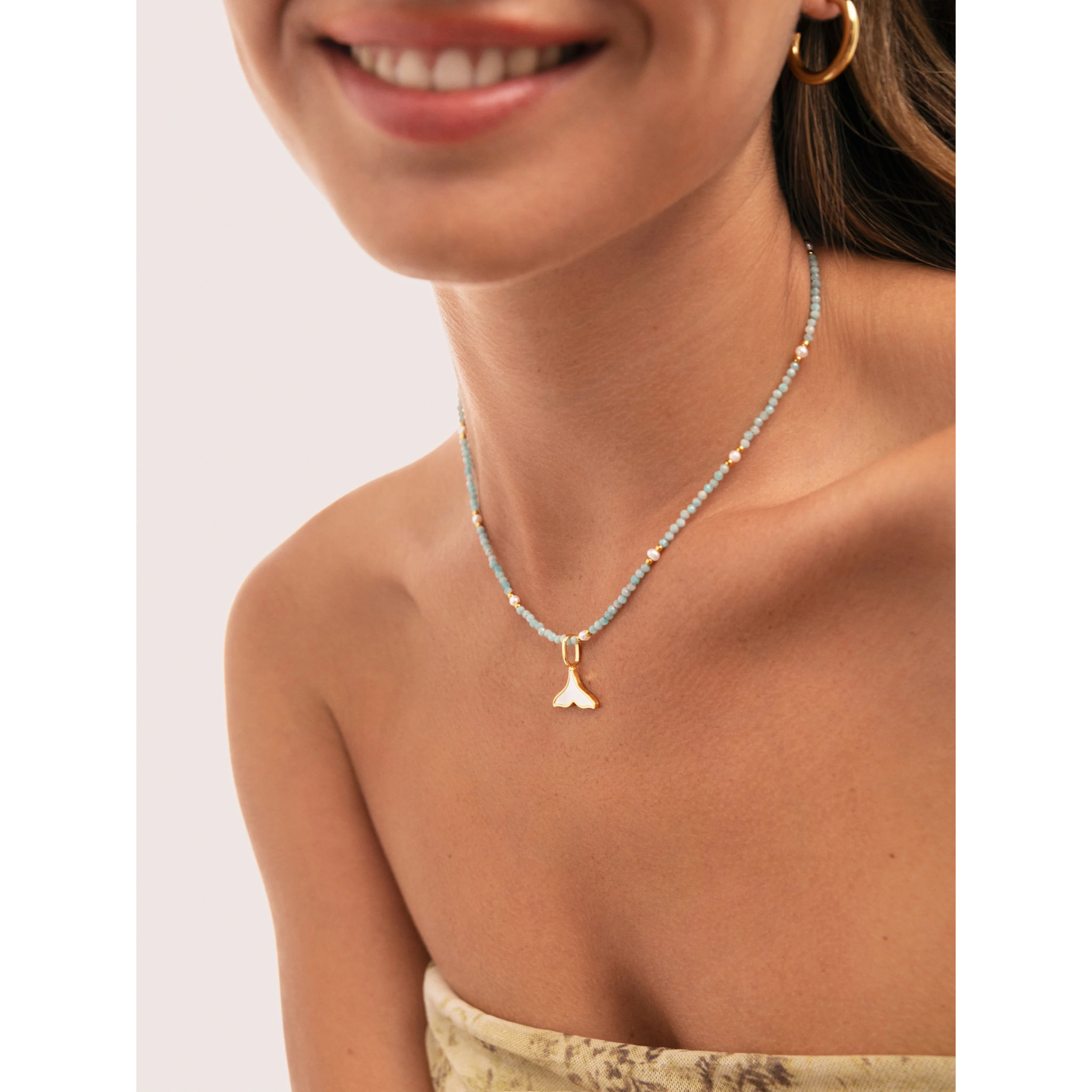 Charm Sirena in Madreperla Placcato Oro