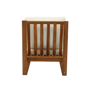 Salon de jardin d'angle 6-8 places en bois massif avec coussins déhoussables beige naturel SALSA