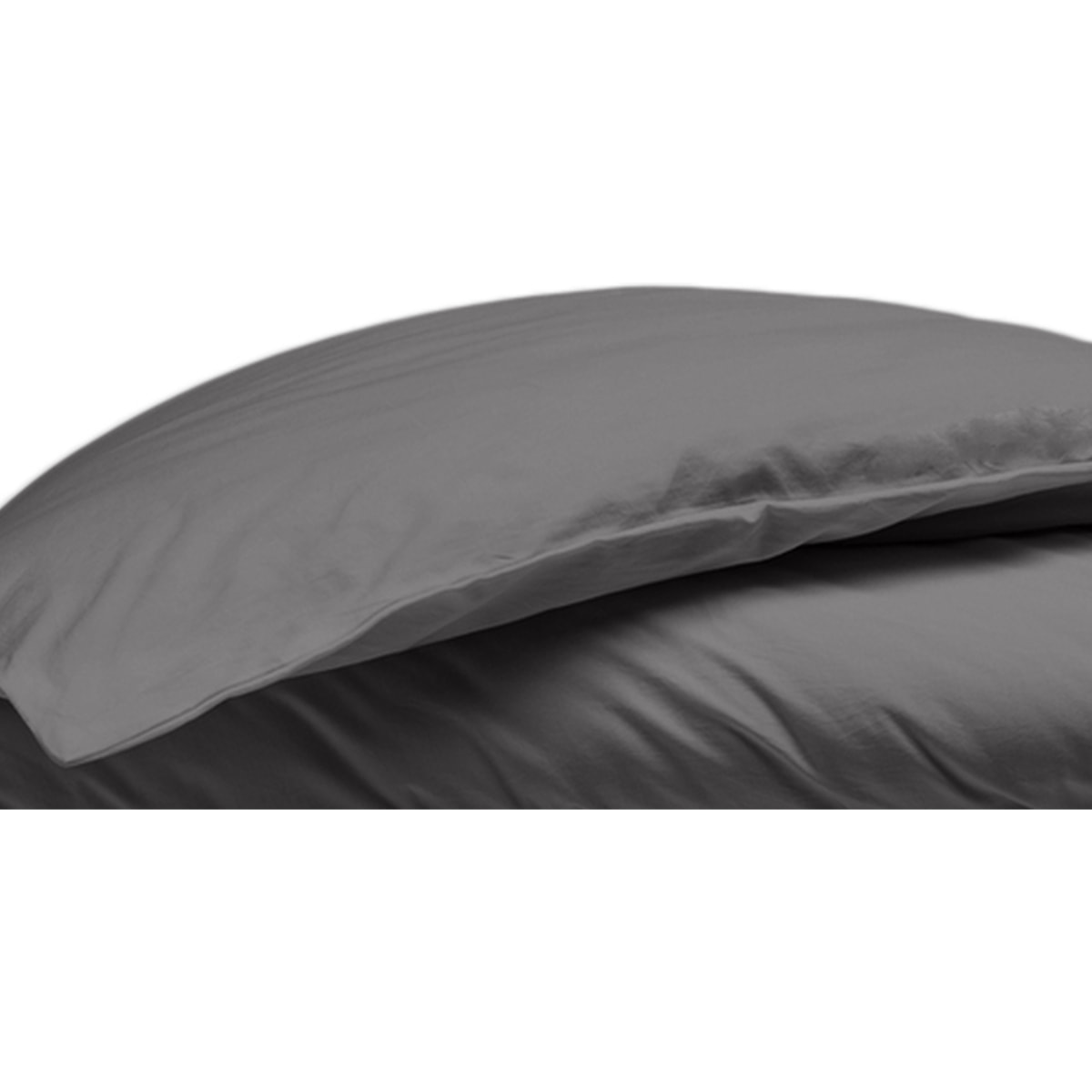 Housse de couette percale de coton gris anthracite
