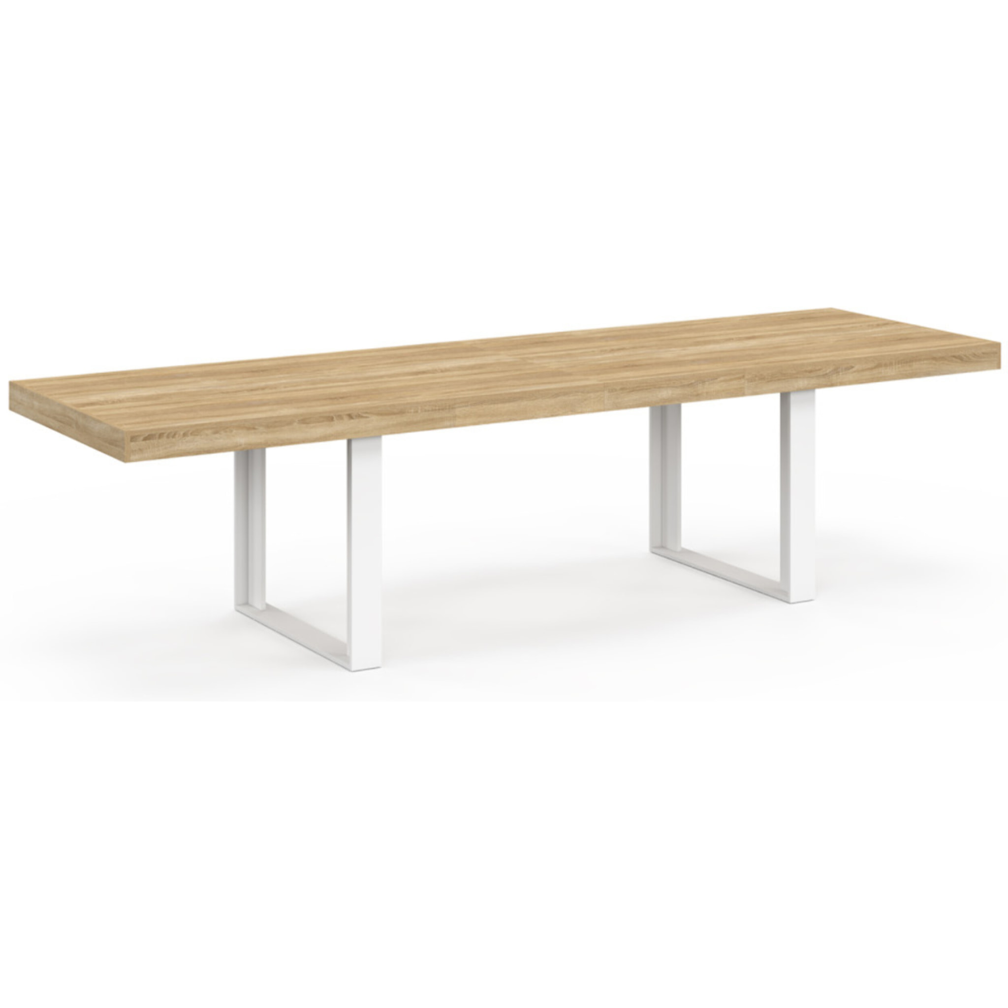 Table à manger extensible Brixton bois et blanc 200-300cm