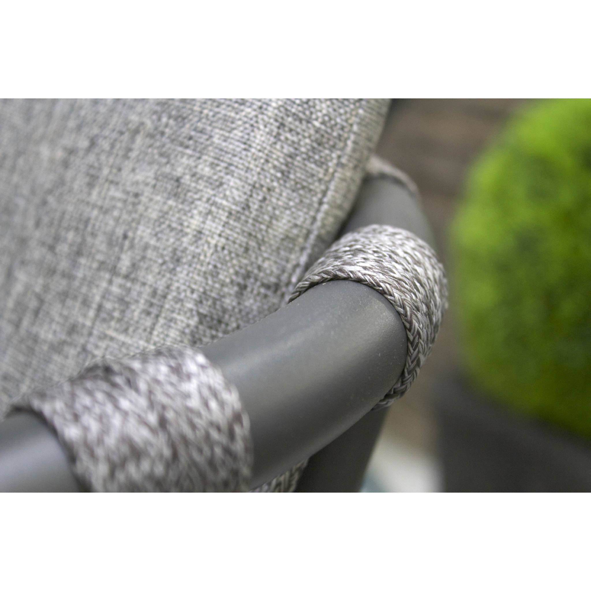 PILAT - Ensemble repas de jardin 6 places en aluminium gris anthracite