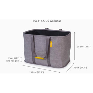 Panier à linge pliable Hold-All 55L, tissu durable & lavable, résistant à l'humidité, poignées solides. Anthracite (JJ50039)