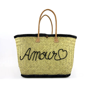 Panier artisanal de Madagascar - Amour GM Noir