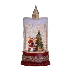 Carillon candela con led+musica - Pezzi 1 - ROSSO - Bianchi Dino SpA