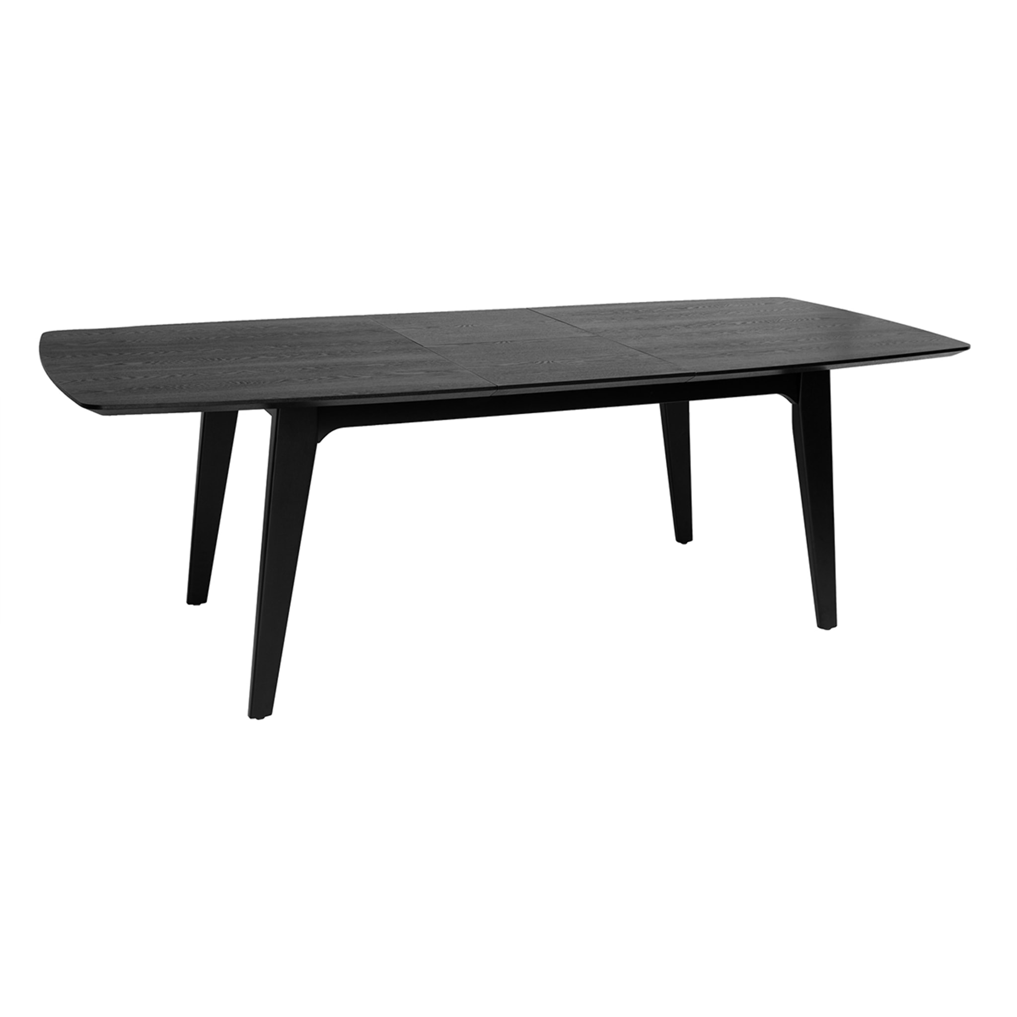 Table extensible rallonges intégrées rectangulaire en bois noir frêne L180-230 cm FIFTIES