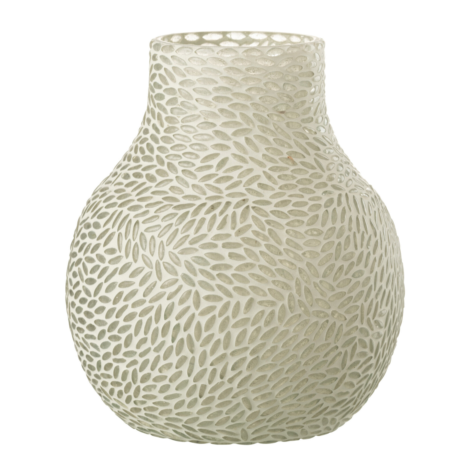 J-Line Vase Mosaique Verre Gris/Blanc Medium