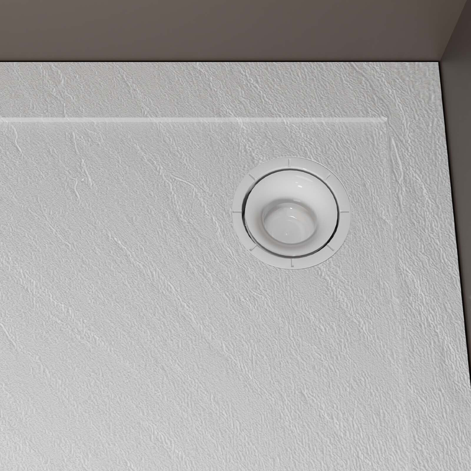 Bonde de Receveur Diamètre 90 mm - Capot blanc mat - Evacuation Horizontale