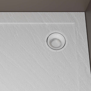 Bonde de Receveur Diamètre 90 mm - Capot blanc mat - Evacuation Horizontale