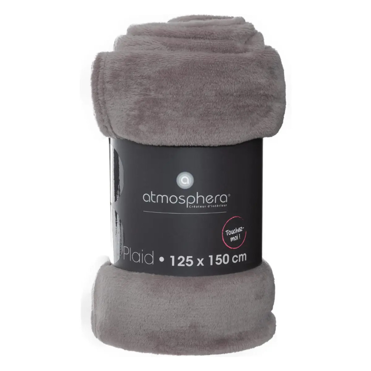 Plaid flanelle gris 125x150cm
