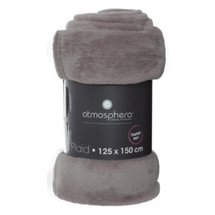 Plaid flanelle gris 125x150cm