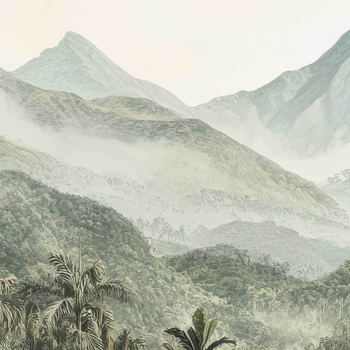 Tableau panorama tropical brumeux Toile imprimée