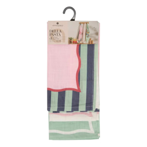 Lot de 3 torchons Della pasta 70x45cm en coton