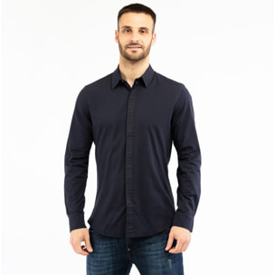 BIKKEMBERGS camicia uomo dress blue