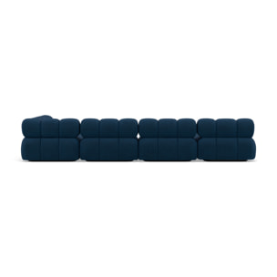 Ruby - canapé panoramique modulable d'angle droit 7 places en velours texturé - Bleu