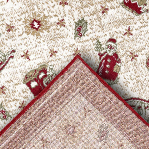 Tapis salon ou chambre enfant,  motif fêtes de SANTA 1, kilim original, entretien facile