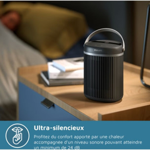 Chauffage soufflant PHILIPS CX3120/01, Chauffage connecté Série 3000 Noir, 1500W