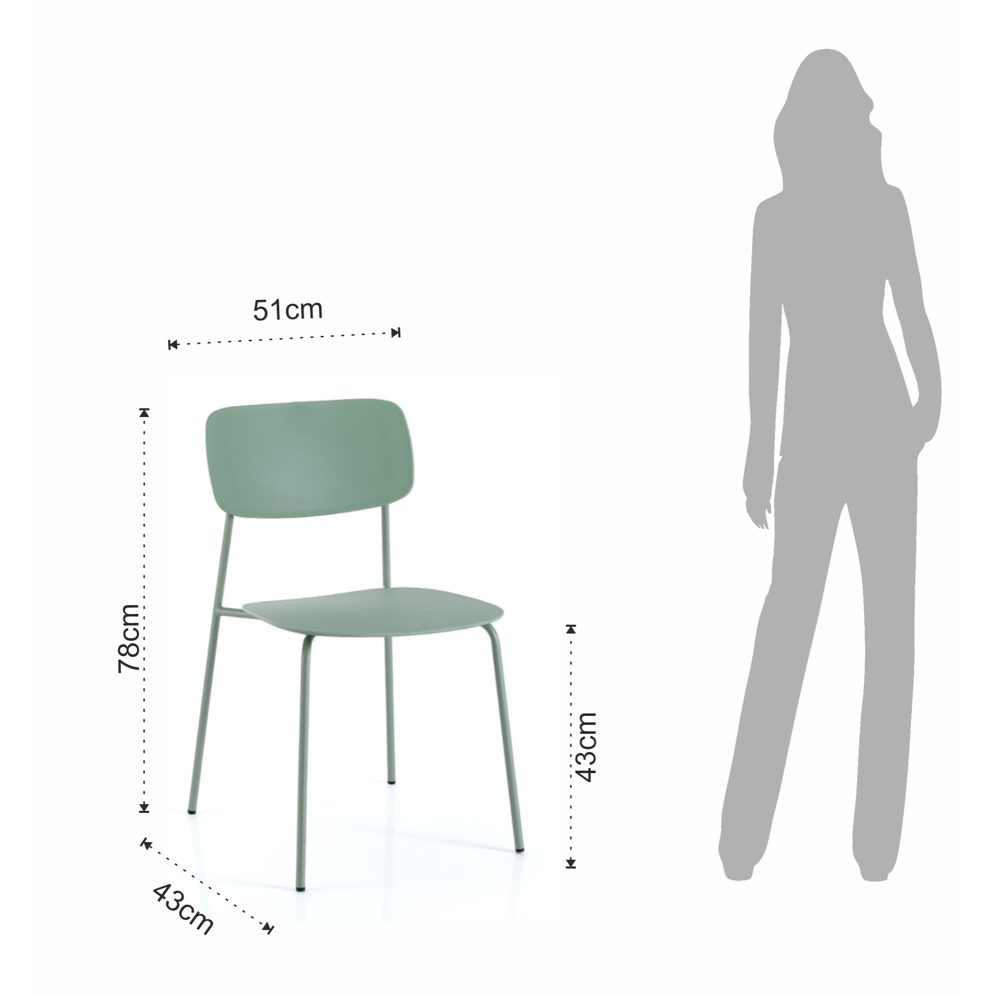 Set 4 sedie PRIMARY GREEN