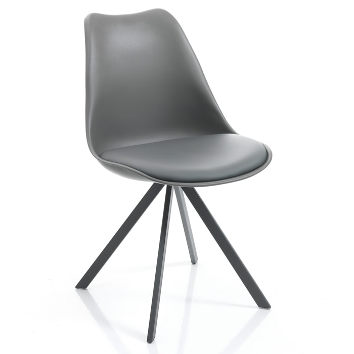 Tomasucci Lot de 4 Chaises kiki slim chair - gris