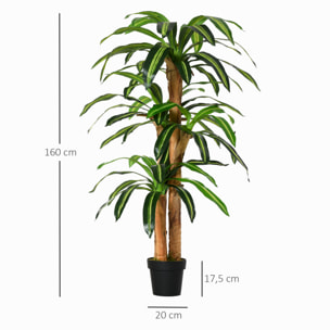 Dracaena Artificial de PP PE Cemento Ø20x160 cm Verde