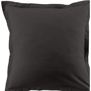 Lot De 2 Taies D'oreiller 100% Coton 57fils Gris FoncÉ