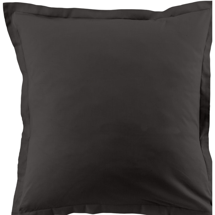 Lot De 2 Taies D'oreiller 100% Coton 57fils Gris FoncÉ