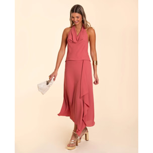 Blusa de mujer halter espada abierta