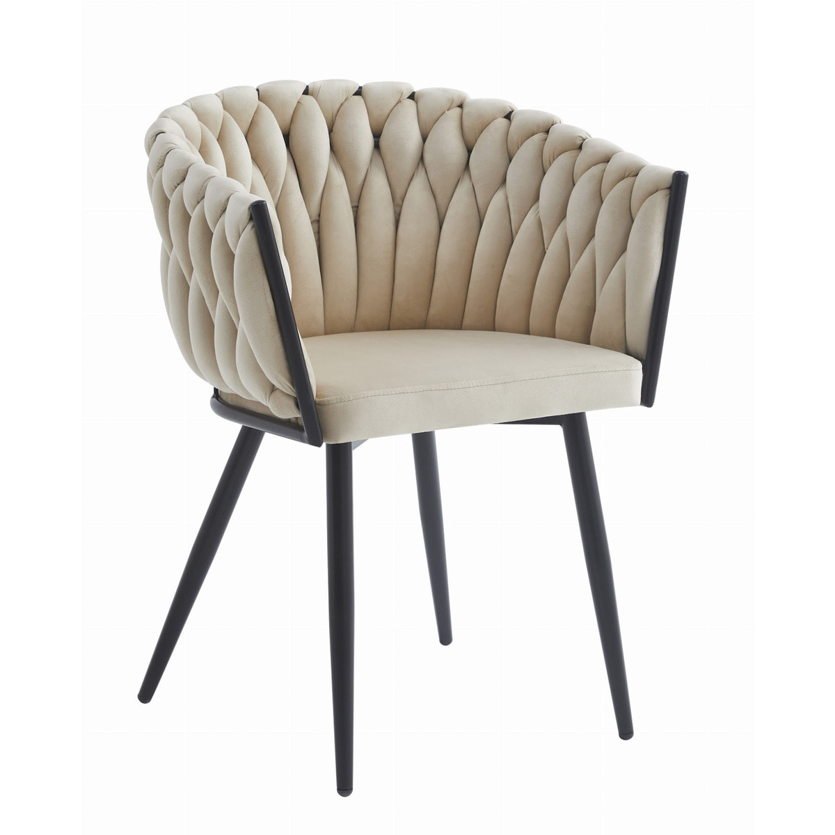 Set di 2 sedie Orion in velluto beige e metallo nero