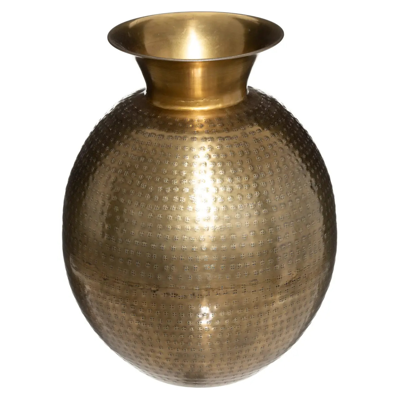 Vase "Oasis" métal martelé doré H40cm