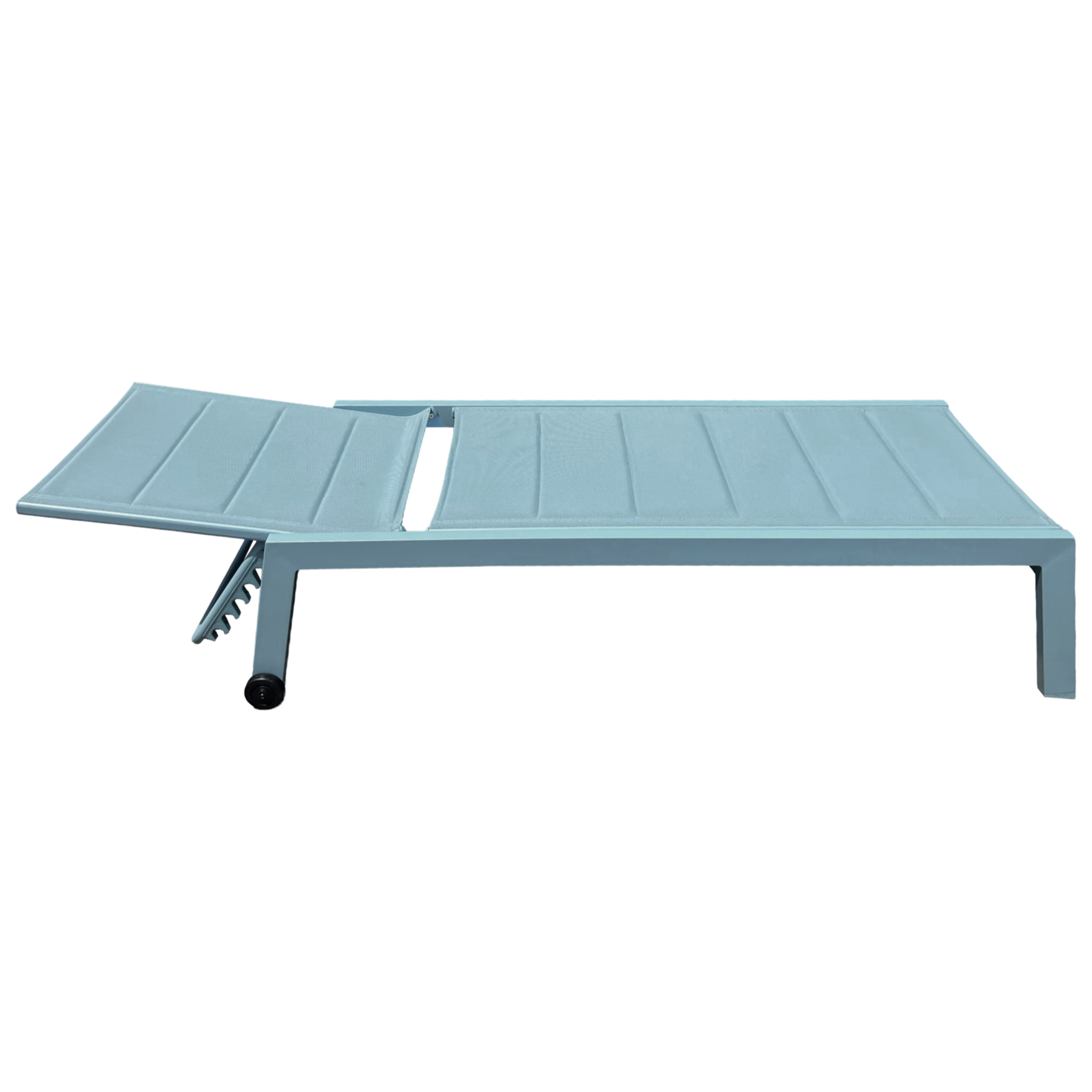 Bain de soleil BARBADOS en textilène bleu clair - aluminium bleu clair