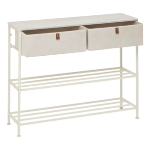 Console 2 tiroirs Tissa avec range-chaussure beige