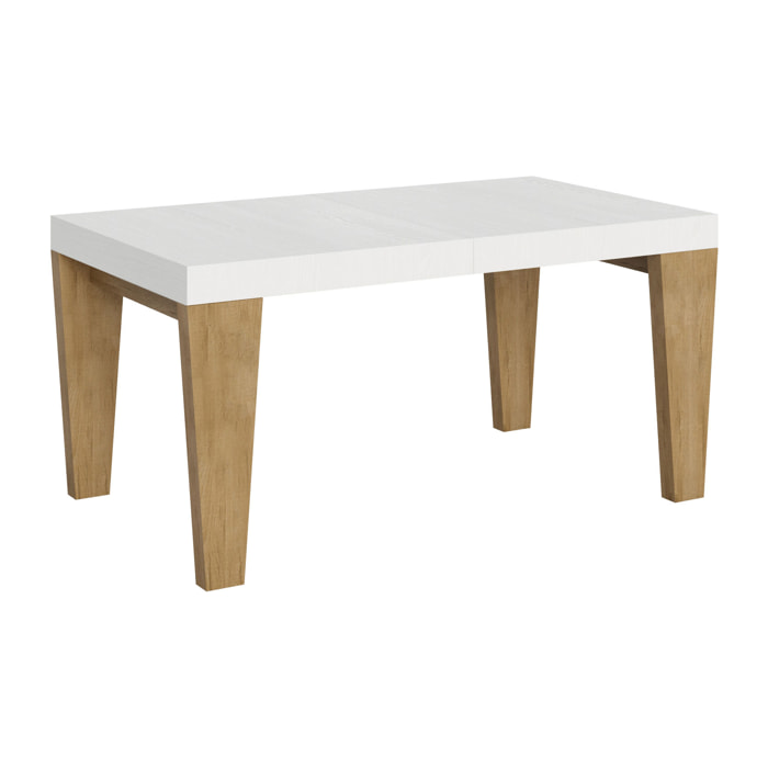 Table Spimbo Mix Extensible dessus Frêne Blanc structure Chêne Nature 90x160 Allongée 264