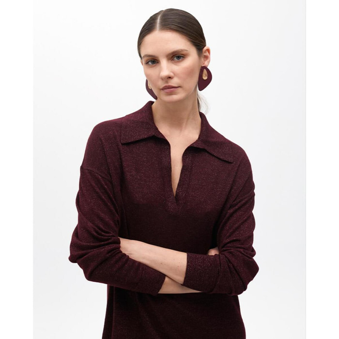 Vestito Dritto a Maglia Colletto Polo