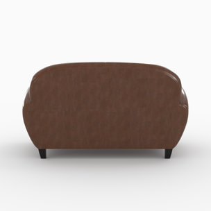 Ensemble canapé et fauteuil marron foncé 3 places - Club - Club