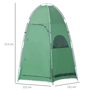 Outsunny Tienda de Ducha Portátil Tienda de Privacidad Emergente 122x122x213 cm UPF30+ Cambiador para Camping WC Inodoro Senderismo Verde