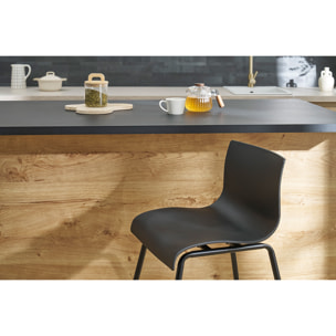 Tabourets de bar design noir 65 cm (lot de 2) ONA