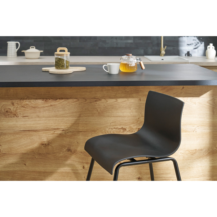 Tabourets de bar design noir 65 cm (lot de 2) ONA