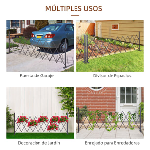 Valla de Jardín Exterior de Aleación de Aluminio Puerta de Jardín Exterior Extensible Valla Metálica para Decoración Terraza Patio 250x31x103,5 cm Café Oscuro