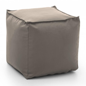 Pouf Annalaura, Pouf multifunzione, 100% Made in Italy, Poltroncina relax in tessuto imbottito, Cm 45x45h45, Tortora