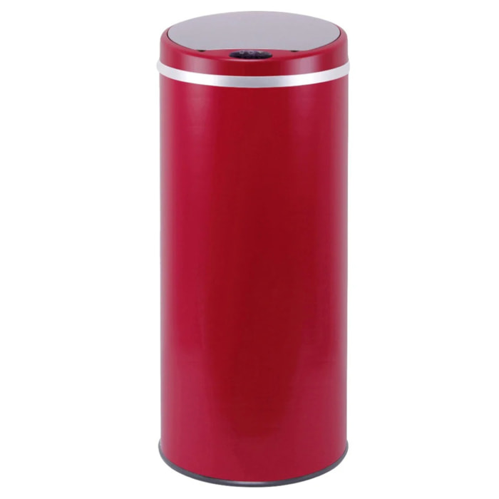Poubelle automatique inox SOHO rouge 42L